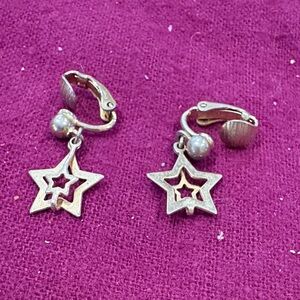 Avon Gold Star Drop Earrings